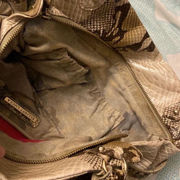 Elliot Lucca Large Purse. Brown/Tan Snakeskin. 17x12 - Picture 5 of 16